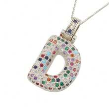 1pc A-Z Bubble Letter Fashion Gold Necklace, Suitable For Men And Women Everyday Wear