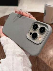 1 Ốp lưng điện thoại họa tiết da giả sang trọng tương thích với iPhone/16 Pro Max/16 Pro/16/14 Pro Max/15 Pro Max/15 Pro/14 Pro/14/13/13 Pro, 17, 17 Pro, 17 Pro Max - Xám - Xem 3