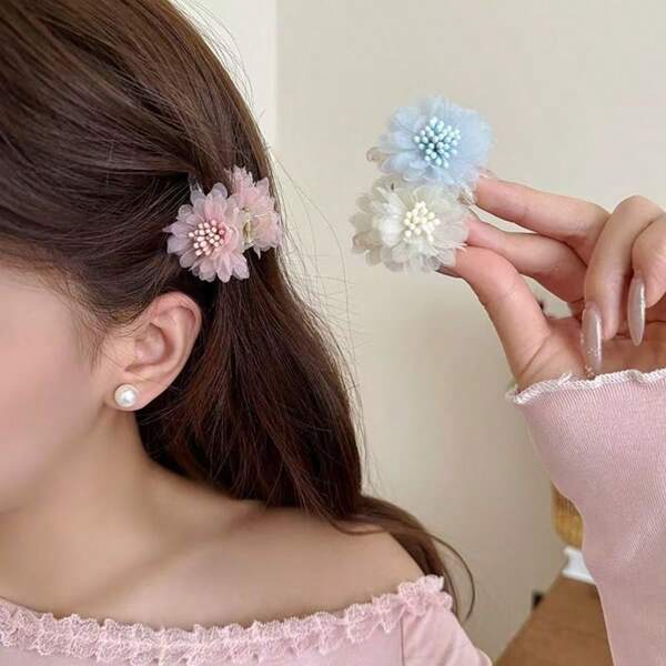 1pc Elegant Floral Printed Acrylic Hair Claw Clip, Hair Claw Hair Jaw Clip, Versatile For All Seasons, Sweet & Chic Hair Accessory For Women Hair Accessories Fashion Hair Clips