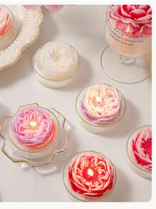 1pc 「3D Petal Design Soy Wax Candle In Glass Cup - Long Burning Aromatherapy For Reading Focus, Meditation Calm & Yoga Relaxation Instagrammable, Scent, Holiday Gift Idea, For Mindfulness」