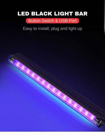 ONELEDWANGRX 2pcs/Set Fluorescent UV Black Light Bar Glow Decorations In The Dark Party Luz Ultravioleta Noctilucent Flashing Party Easy-To-Install Semi Flush Mount Detachable Fixture, Dj Schwarzlicht Lampe Uv Licht For Birthday Disco Theme Party Bar Decor Home Decor Glow Party Christmas Supplies And Decorations Body Paint, Stage, Tapestry, Poster, Bedroom, Neon Party, Halloween Decor