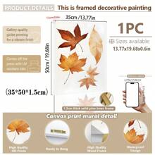1pc, Canvas Hanging Picture, Framed Art Decoration, Ready To Hang, Wall Arts, Posters, Wall Art With Frame, Orange "Hello Fall", Wall Art, Autumn Leaves Prints, Modern Fall Decor, Pumpkin Decor, Fall Quotes Posters, Fall, Maple Leaf Decoration Posters, Halloween, Halloween Fall Decor, Room Decor, Dorm Decor ,Halloween Decor Home Decor