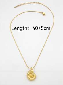 1pc Stainless Steel Minimalist Seashell Design Casual Beach Necklace For Women, Summer