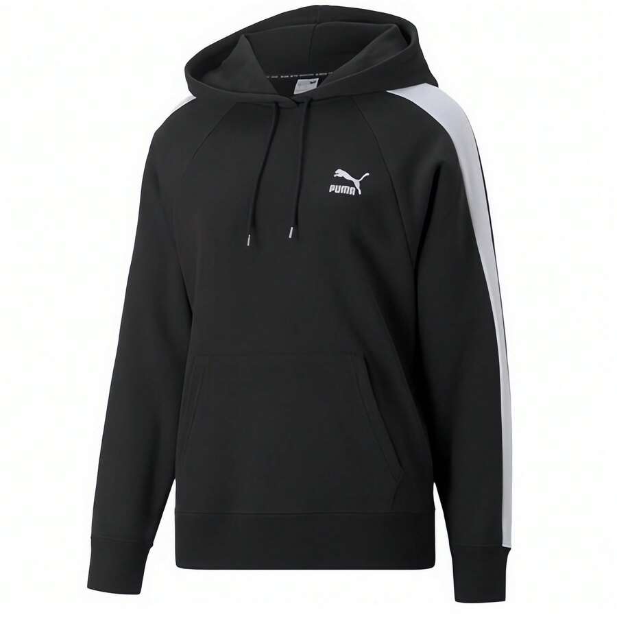 Puma Simple Casual Knitted Hooded Long-Sleeved Pullover - Black - View 1