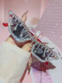 1 件/2 套 - 休闲、可爱、优雅、性感、复古、波西米亚、复古、派对 PC（聚碳酸酯）女士时尚眼镜，带水钻装饰，适合派对、海滩、所有季节 - 亮閃閃水鑽流蘇 - 查看 28