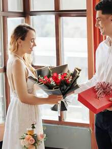 1/5/10/20pcs Waterproof Floral Wrapping Paper - Suitable For DIY Gift Packaging, Gift Wrapping Paper, Flower Shop Bouquet Wrapping Paper, DIY Flower Arranging, Wedding Bouquet Wrapping Paper, Valentine's Day Bouquet Wrapping Paper - Black - View 5