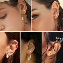 1-3 Paar Ohrstecker für Frauen und Mädchen, Punkt Knorpel Ohrstecker Set, Nickel-freie Ohrringe aus Edelstahl und 14 Karat Gold, Geschenk für Frauen - Gold - Übersicht 7