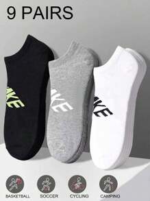 15 pares de calcetines unisex, calcetines deportivos, calcetines cortos blancos/negros/grises, calcetines invisibles, de unicolor, simples y de moda, aptos para uso diario casual