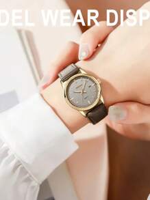 BIDEN Montre à quartz minimaliste ronde BIDEN pour femmes, calendrier étanche, mains lumineuses, montre casual pour femmes, convient pour une utilisation quotidienne