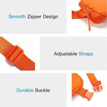 Bolsa de Cintura para Mujeres, Riñonera, Bolsa Cruzada, Moda, Bolsa de Cintura con Correa Ajustable, Marrón Claro - Naranja - Ver 5
