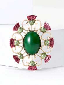 1pc Green Thistle Brooch For Women,Plant Brooches,For Bag,Sweater,Coat,Hat,Shoes,Dress,Suit