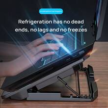Lenovo 筆記型電腦支架ZJA8 筆記型散熱器 高度強力降溫 全面覆蓋機身 風速可調 酷炫外觀 強大相容 低噪設計 六檔可調 黑色 - 黑色 - 查看 4