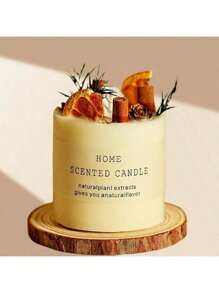 1pc Natural Floral Scented Candle, Made Of Soy Wax With Dried Flowers, Suitable For Bedroom, Room, Office Decor. Exquisite Fragrance Gift For Holidays, Parents, Friends (Random Label)