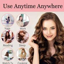 Heatless Hair Curler Sticks Rollers Foam For Overnight No Heat Curls Long Medium Hair 3PCS Black - 棕色 - 查看 4