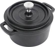 Flavehc Mini Cocotte 8 Oz Mini Dutch Oven 0.25 Qt. Cast Iron Garlic Roaster For Oven Garlic Confit Pot Ramekins With Lids Oven Safe Set Of 2, Black - 2套-黑色 - 查看 7
