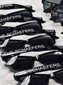 Personalisierte Sonnenbrille mit individuellem Text, Geschenke für Trauzeugen, Junggesellenabschied Team Sonnenbrillen, Gastgeschenke für Hochzeiten, Umstandsmode, Schulmaterial, für Schule, Büro, Schule