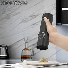 SOKANY 2 Adjustable Coarseness Electric Salt And Pepper Grinder Set, Automatic One Hand Operation Salt & Pepper Mill Refillable With Base, LED Light - Black - View 5