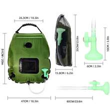Solar-Heated Military Green Outdoor Camping Shower Bag – Portable Water Storage For Camping, Hiking, And Toiletry Use