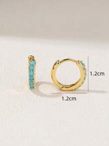 1 Paar modische 12 mm Creolen, minimalistisch, mehrfarbig, leichtgewichtig, Schmuck mit goldfarbenen Zirkonia - Alltagsschmuck für Frauen
