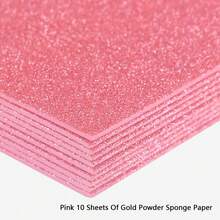 一包10张A4尺寸的亮面海绵纸，闪光纸，金粉泡泡纸，创意手工纸，手工海绵纸，适用于DIY剪贴簿、手工艺品、节日贺卡等。