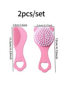 2pcs/Set Baby Cartoon Bear Brush Set, Newborn Baby Anti-Dandruff Brush