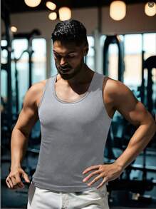 Herren ärmelloses Fitness-Workout Tank Top, Basisschicht Kurzarm T-Shirt, Kompressionsshirt