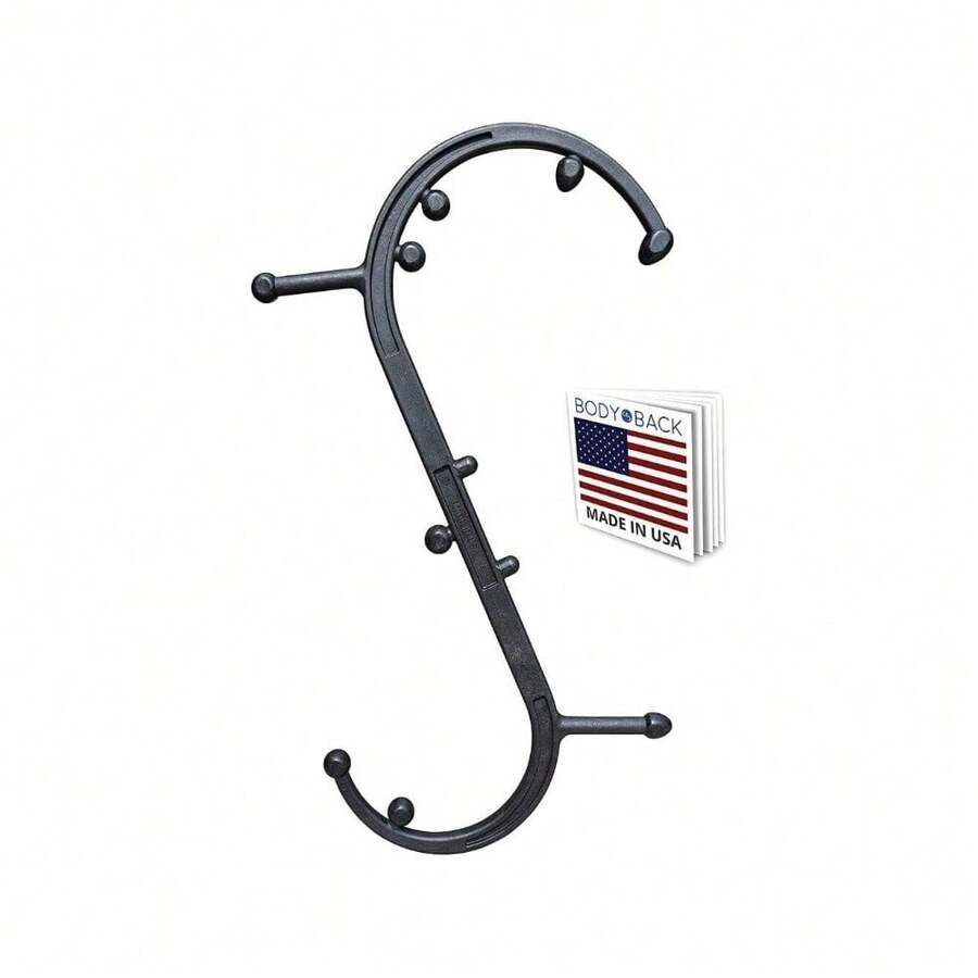 Body Back Buddy Classic USA Made Handheld Massage Cane - Full Body Trigger Point Tool For Deep Tissue Pain Relief - Dual Hooks For Back, Shoulder, Neck - (2.0 Black) - Black - View 1