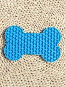 1 pieza Tapete para lamido en forma de hueso de silicona, tapete de alimentación lenta para mascotas para prevenir la alimentación rápida