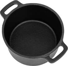 Flavehc Mini Cocotte 8 Oz Mini Dutch Oven 0.25 Qt. Cast Iron Garlic Roaster For Oven Garlic Confit Pot Ramekins With Lids Oven Safe Set Of 2, Black - 2套-黑色 - 查看 4