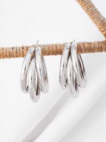 2 piezas Pendientes de aro minimalistas, aptos para uso diario