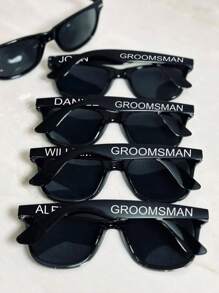 Personalisierte Sonnenbrille mit individuellem Text, Geschenke für Trauzeugen, Junggesellenabschied Team Sonnenbrillen, Gastgeschenke für Hochzeiten, Umstandsmode, Schulmaterial, für Schule, Büro, Schule