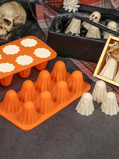 1pc Silicone Mold, Ice Cube Mold, Chocolate Candy Mold Halloween Silicone Mold For Jelly, Chocolate, Candy, Gummy Candy, Crayons, Resin