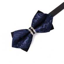 1pc Polyester Men's Bow Tie For Weddings, Festivals, Business Occasions - Blue - View 5