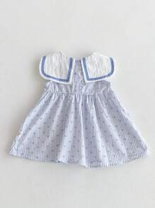 Robe d'été pour bébé fille au style marin avec nœud papillon et imprimé en forme de cœur