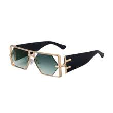1pc New Arrival Fashion Square Hollow-Out Sunglasses For Men, Retro Casual Street Style, Elegant High-End Metal Frame Sunglasses, UV Protection Suitable For Daily Wear, Sunglasses For Men