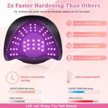 LKE UV Nail Lamp 268W Gel Nail Lamp Nail Dryer UV Lamps For Gel Nails, LED Nail Lamp With Automatic Sensor / 4 Timer Setting, Home And Salon