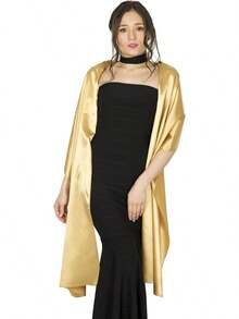 BlackButterfly Satin Shawl Bridesmaid Wedding Wrap Scarf - 水鴨藍 - 查看 9