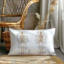 1pc/2pcs Minimalist Human Anatomy Print Decorative Throw Pillow Covers [No Pillow Insert], 11.81*19.71in(30*50cm)/17.7*17.7in(45*45cm), [Single-Sided Print] Polyester Cushion Covers For Sofa, Bed, Living Room, Bedroom, Car, Office, Hotel Decor, All Seasons, Perfect Gift For Family & Friends