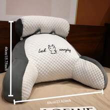 Adjustable Reading Pillow - Ergonomic Back Support Cushion For Bed/Sofa/Floor, Gray Quilted Breathable Design - 淺灰色 - 查看 3