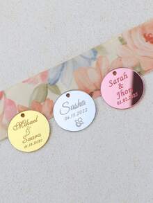 Personalized Acrylic Tag Engraved Round Circle 3.5cm Custom Wedding Name Happy Birthday Baptism Mirror Gold Tag Decoration Gift,Multi-Functional, Ornamental,Reusable,Exquisite,Stylish,High-Quality,Colorful,Modern,Custom,Personalized,Unique,Ideal Gifts For Him,Ideal Gifts For Her,Boyfriend,Dad,Girlfriend,Mom,Family,Friends,Tea Room,Home,Garden,Office,For Anniversaries,For Valentine's Day,For Mother's Day,For Birthdays,For Father's Day,For Graduation,For Weddings,For Housewarming,Warm Ambience, Autumn Home Refresh,Home Harmony - Multicolor - View 5