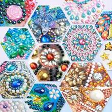 1 Stück 5D Diamant-Malerei DIY Brillen Aufbewahrungsbox-Set - Blumenmuster, Acryl Kunsthandwerk Brillenetui mit asymmetrischen Acryl-Diamanten, Handwerkskunst, Brillenetui, geeignet für Reisen, kann als Geschenk verwendet werden