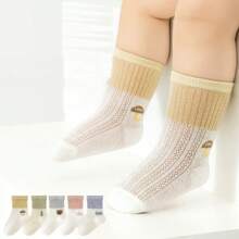 5 Pairs Baby Socks, Summer Children's Thin Mesh Mid-Calf Breathable Newborn Long Tube Socks