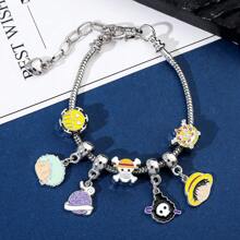 bandai One Piece Bracelets Anime Figure Monkey D. Luffy Pirate Beads Chains DIY Charms Bracelet For Women Jewelry Party Gifts