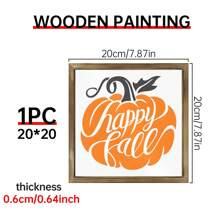 1 STÜCK FRÖHLICHER HERBST Holzschild Herbst Holzschild Schild Stufentablett Gestuftes Tablett Herbst Erntedank Dekoration Gerahmtes Schild, Raumdekoration Ästhetik, Heimdekoration, Leinwandkunst, Poster für Zimmer, Schlafzimmerdekoration.
