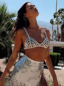 Gift Box Set: Sexy Crystal Bra, Long Tassel Body Chain Necklace, Women's Jewelry, Crystal Chest Chain, Beach Bikini Gift, Music Festival Fashion Accessory - Multicolor - View 2