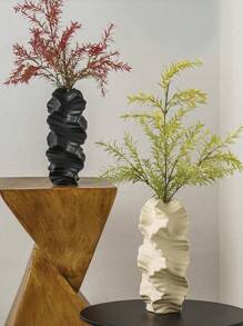 1pc White Ceramic Vase Flower Vase For Pampas Grass, Modern Large Coral Vase For Home Decor, Nordic Boho Vase For Centerpieces, Wedding, Dinner Table, Living Room