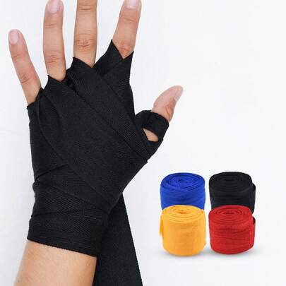 1pc Professional Boxing Wraps, Sports Fitness Resistance Band, Sweat-Absorbent Elastic Handwrap Support For Boxing