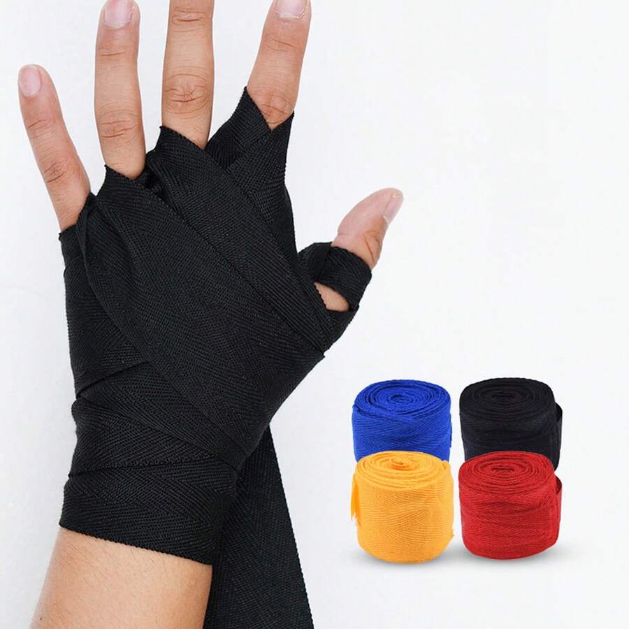 1pc Professional Boxing Wraps, Sports Fitness Resistance Band, Sweat-Absorbent Elastic Handwrap Support For Boxing - Multicolor - View 1
