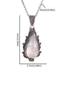 1pc Women's Retro Elegant Water Drop Pendant Necklace, Fashion Choker Necklace, Jewelry Gift For New Year And Valentine's Day