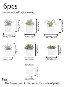 6 Stücke 3,5 Zoll (H) große simulierte Mini-Sukkulenten-Topfpflanzen für das Herbsthaus, Wohnzimmer, Badezimmer, Büro, Erntedankfest, Erntedankfest, Party und als süße Dekoration für den Schreibtisch